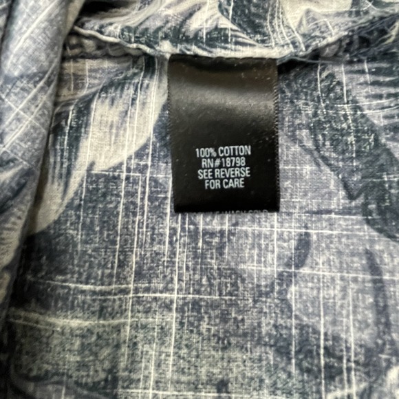 Croft & Barrow Hawaiian Shirt Men's Sz Large Blue Floral Short Sleeve Pocket - Picture 6 of 7